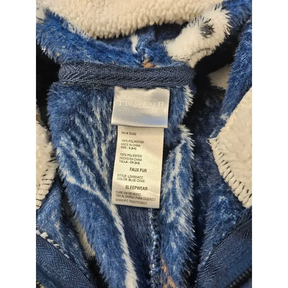 Frozen size small S unisex one piece zip up hooded pajama lounge Christmas ^ - Picture 5 of 7